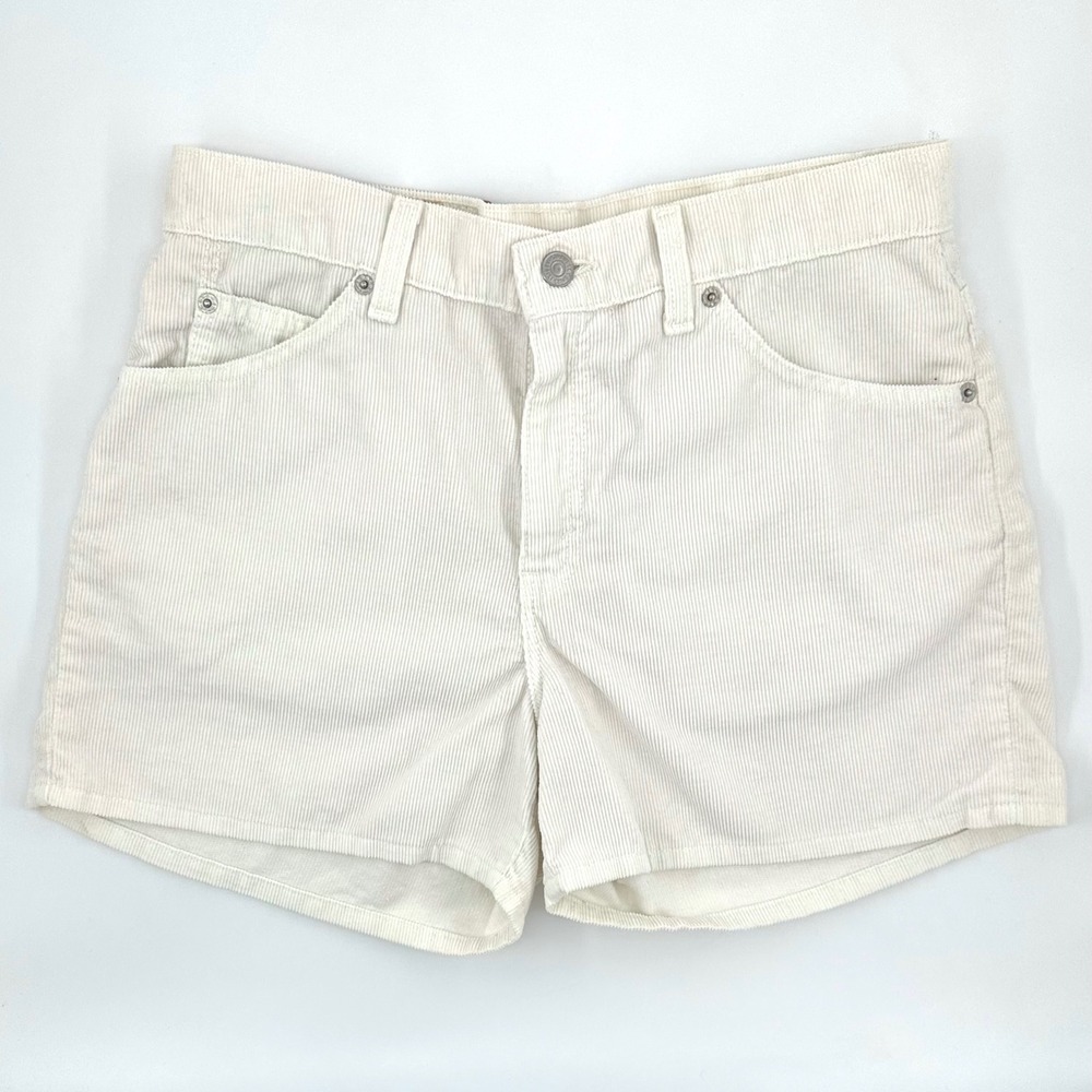 LEVI'S 941 VINTAGE 90s Cream Corduroy Regular FIt Shorts Women's 10 USA Surf OP